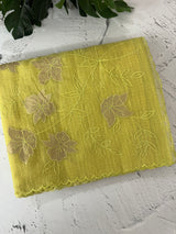 Tissue Silk applique work saree MSH120 LimeGreen