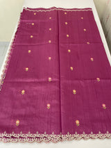 Cutwork Semi tussar saree MTSS680