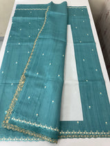 Cutwork Semi tussar saree MTSS674 Blue