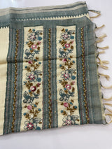 Tissue linen saree with kanta embriodery saree MS88650