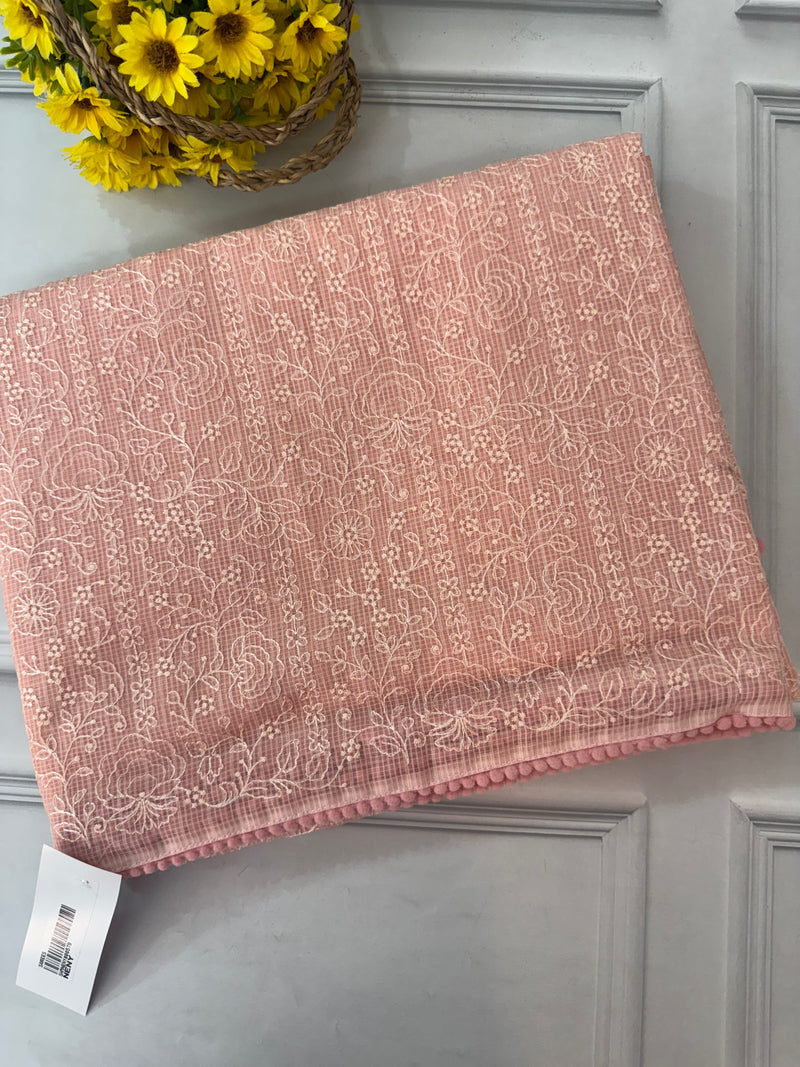 NetKota thread work saree MS22100- PeachPink
