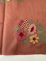 Blended tussar silk saree with embroidery - MS90654 Peach