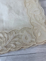 Mul chanderi saree with applique borders MSH111 -Offwhite