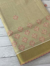 Kerala tissue cotton saree- MSK101- Pink