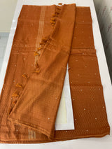 Crepe chiffon saree MSH216 OrangeYellow