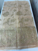 Organza saree with tissue applique work MS5081 - PastelPeach