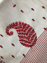 Blended tussar silk saree with embroidery- MSH490