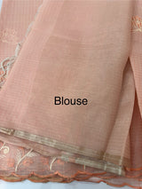 Soft Tissue kota embroidery saree MSK4660 Peach