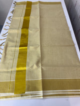 Kerala golden tissue saree - lines