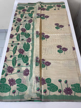 Jamdani silk Cotton Saree with lotus motifs MSJ790(5)
