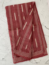 Silky kota embroidery saree MS6470 RustyPeach