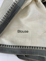 Blended tussar silk saree with embroidery- MSH490