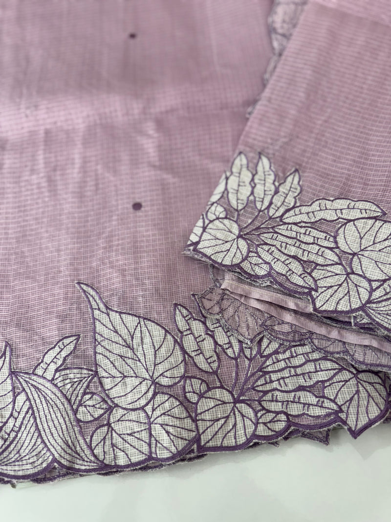 Soft kota silk saree with embriodery MS15031- Lavender