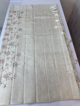 Blended tussar saree with embriodery - MS8665 Cream