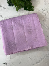 Mul chanderi- linen applique work saree  MSH174 Lavender