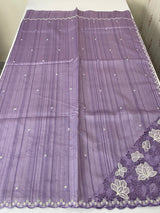 Cutwork Semi tussar saree MTSS674 Lavender
