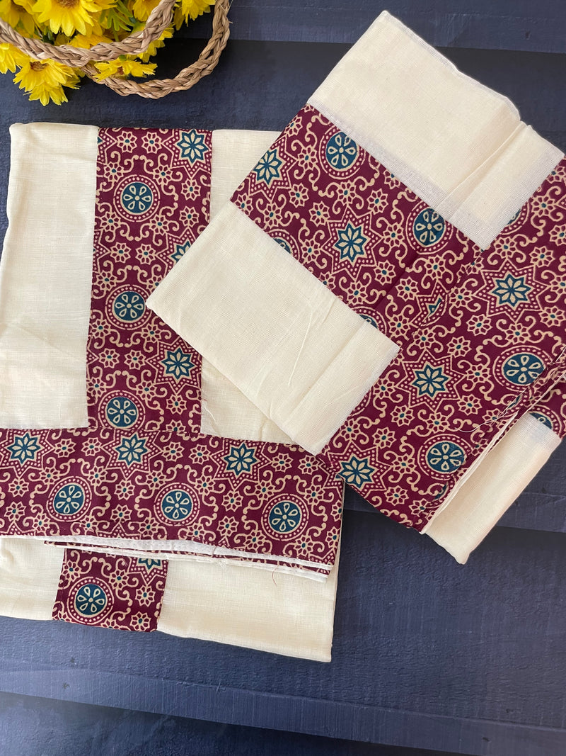 Single SETMUND with blouse - Ajrakh prints