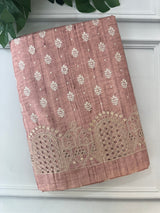 Cutwork blended tussar saree SNFNICY PastelPeach