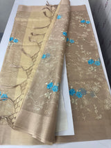 Tissue silk saree with embroidery MSH236