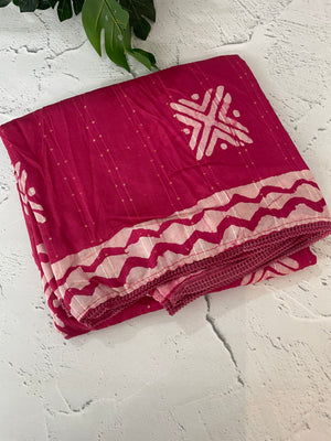 Semi soft silk saree with batik prints MSB555