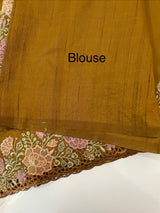 Blended tussar saree with cutwork border- MSHK695