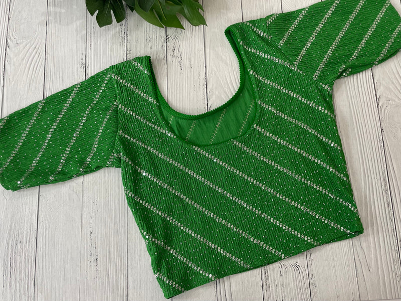 Stretchable Readymade blouse with sequence work- MSBL