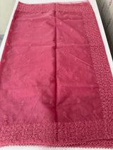 Organza saree with  embroidery - MSH429 Pink