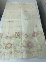 Supernet saree with embroidery and handpaintingwork MSH104- PastelBeige