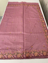 Blended tussar saree with cutwork border- MSHK695