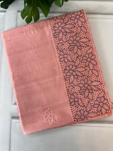 Cutwork semi Tussar saree MSTS354 PeachPink