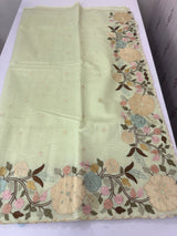Chanderi cotton saree with embroidery borders - MSH4545 PistaGreen