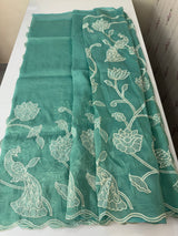 Crush Organza Applique work saree MS14987