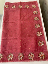 Organza saree with embroidery borders- MS7891