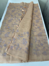 Tissue chanderi saree with applique work MSH699 - Peach