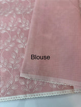 Kota cotton silk embriodery saree MS1455- Pastel PeachPink