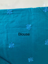 Organza saree with embroidery borders MOS4765 Blue