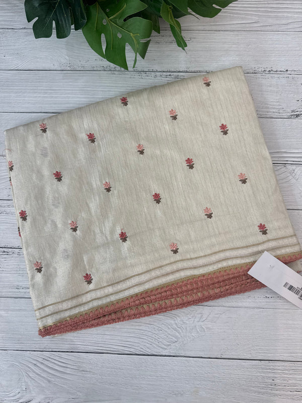 Blended soft tussar saree with thread work MTS9965
