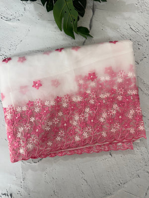 Soft Organza saree with embroidery borders - MCW895