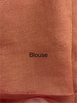Dual tone Crush silk Organza Applique work saree MS14567- DuskyPeachPink