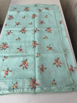 Soft kota silk saree with embriodery MS12279 - Pastel blue