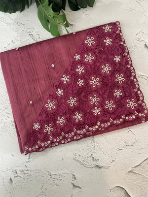 Cutwork Semi tussar saree MTSS680