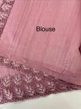 Semi tussar saree with cutwork MSHK566 OnionPink2
