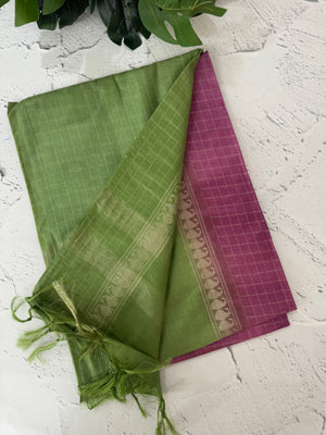 Bhagalpuri Semi tussar saree with contrast retta pattu borders and blouse -MS895(2)
