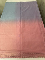 Rainbow Mul chanderi saree with lace borders- MSF9054