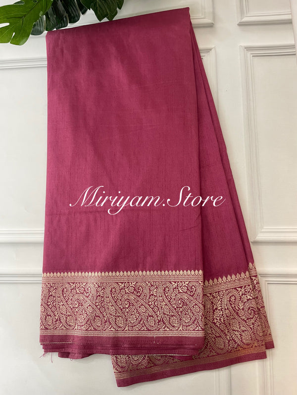 Blended tussar silk saree with Banarasi border FBTW3026