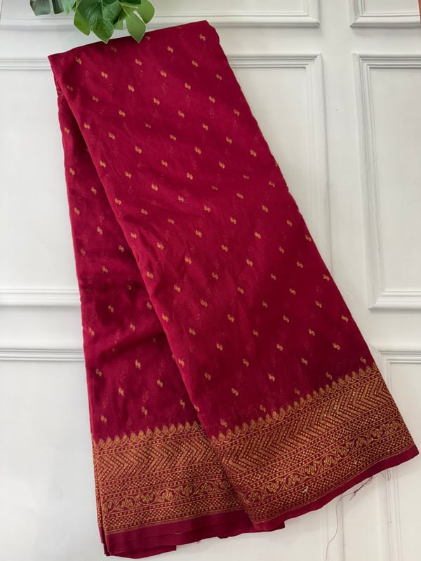 Semi Banarasi viscose Georgette saree MKGS233 MaroonRed