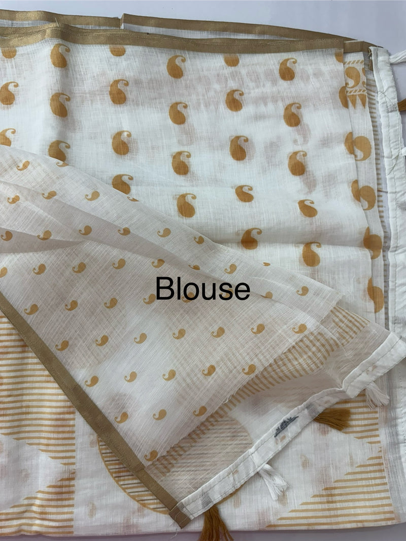 Digital printed semi Linen Saree MLS615- 24