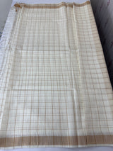 Soft blended tussar saree  MKT121 - checks