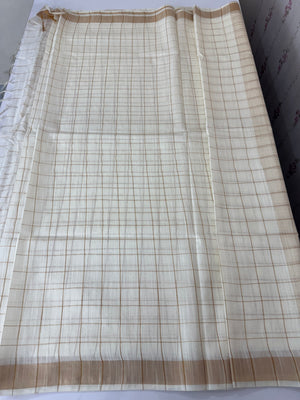 Soft blended tussar saree  MKT121 - checks
