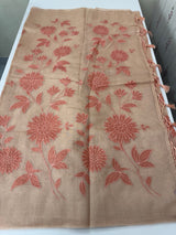 Tissue chanderi saree with applique work MSH699